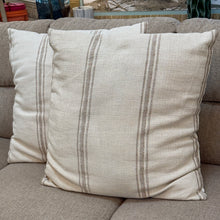 Load image into Gallery viewer, White Pillow Beige Stripes
