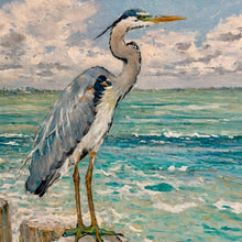 Load image into Gallery viewer, Blue Heron On Piling I
