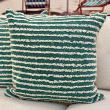 Load image into Gallery viewer, Teal Shag Stripe Pillow
