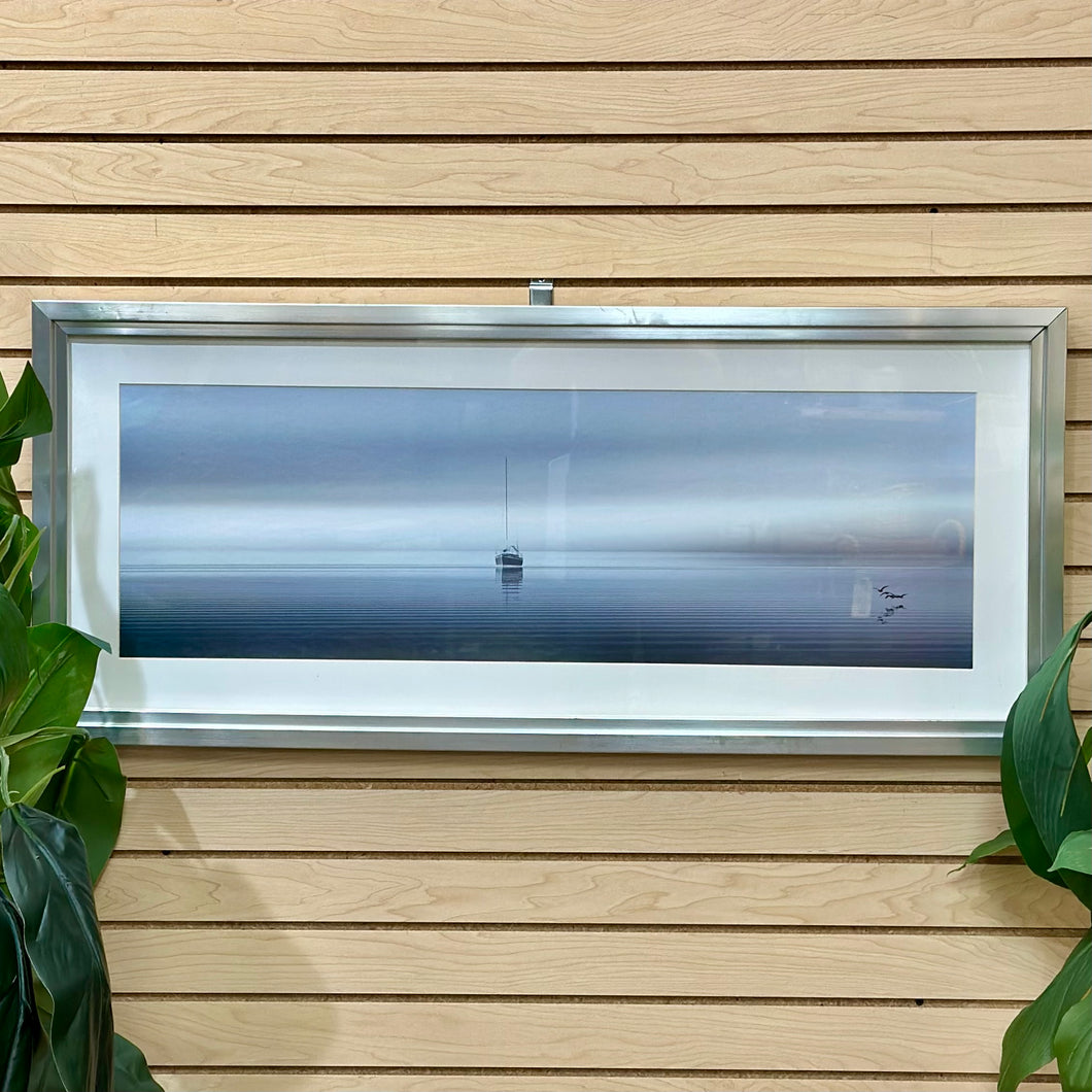 Silver Framed Boat Art