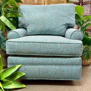 Craftmaster Turquoise Swivel Chair