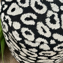 Load image into Gallery viewer, Blk/White Animal Print Pouf
