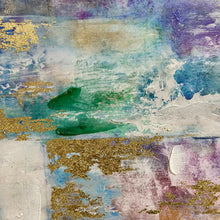 Load image into Gallery viewer, Blue/Gold Framed Abstract Art
