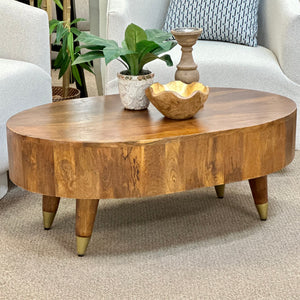 Oval Wooden Coffee Table