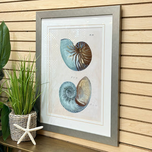 Turquoise & Taupe Shell Art