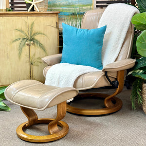 Ekornes Streless Chair & Ottoman