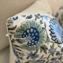 Load image into Gallery viewer, Blue/Green Floral Down Pillow
