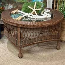 Load image into Gallery viewer, Round Brown Wicker Coffee Table
