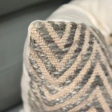 Load image into Gallery viewer, Grey/Beige Chevron Down Pillow
