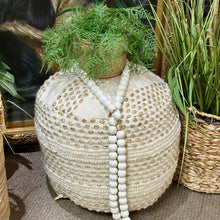 Load image into Gallery viewer, Natural &amp; Ivory Rounded Pouf
