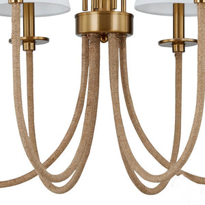 6 Light Rattan Chandelier