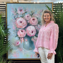 Load image into Gallery viewer, Pink Florals In Gold Frame
