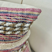 Load image into Gallery viewer, Pink/Tan Textured Pillow
