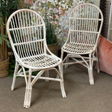 Load image into Gallery viewer, White Rattan Dining Chair
