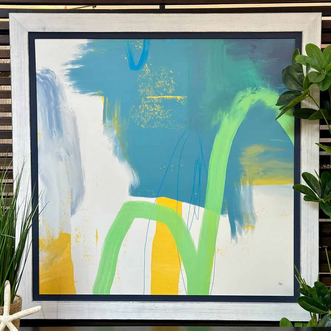 Aqua/Yellow Fine Art Giclee