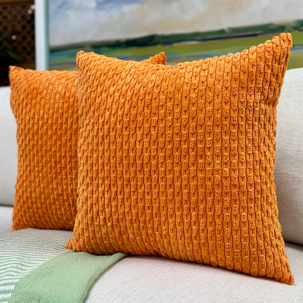 Orange Textured Pillow