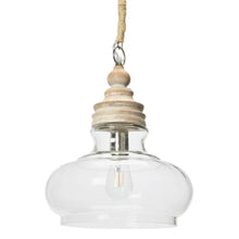 Load image into Gallery viewer, Glass/Wood Pendant Light
