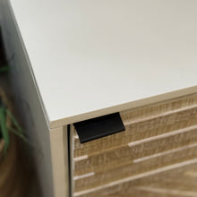 Load image into Gallery viewer, White/Natural Geometric Nightstand
