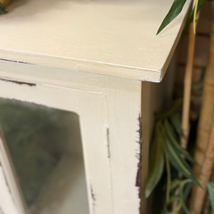 Ivory Distressed Glass DR Cabinet