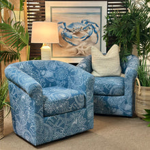 Load image into Gallery viewer, Denim Seashell Swivel Chair
