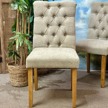 Load image into Gallery viewer, Taupe Tufted Dining Chair
