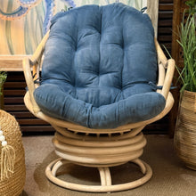 Load image into Gallery viewer, Wood/Blue Egg Swivel Rocker
