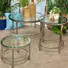 Load image into Gallery viewer, Glass Side Table w/ Casters
