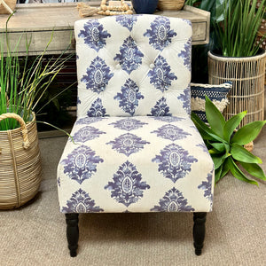 Blue & Ivory Slipper Chair