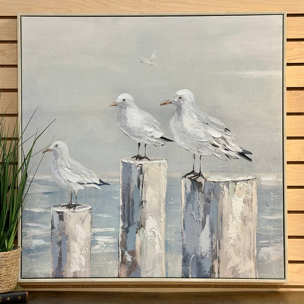 Three Pirtched Seagulls Art
