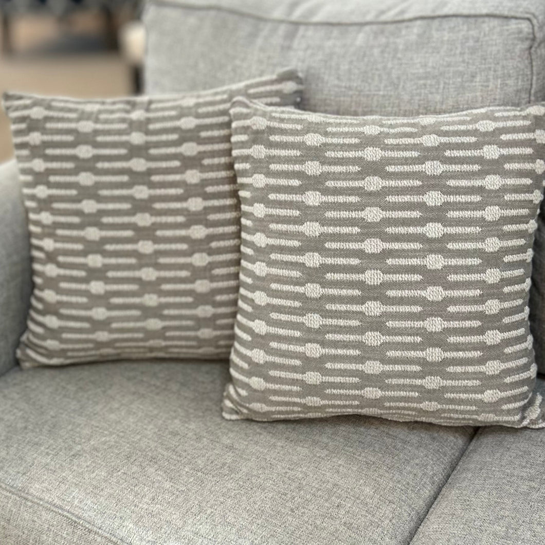 Grey/Ivory Patterned Pillows