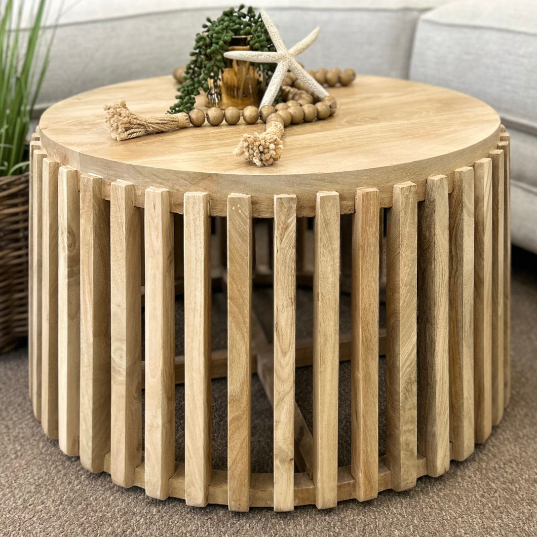 Round Mango Wood Coffee Table