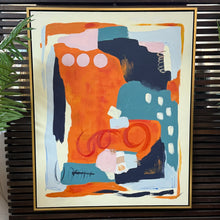 Load image into Gallery viewer, Orange &amp; Navy Hand Painted Abstract
