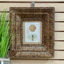 Load image into Gallery viewer, Woven Framed Scallop Art
