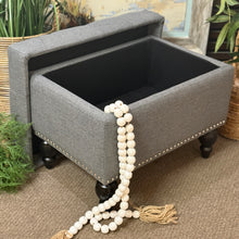 Load image into Gallery viewer, Grey Storage Ottoman
