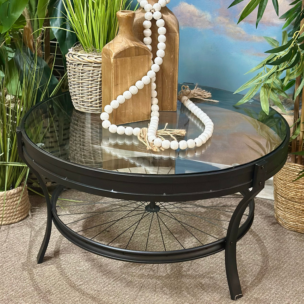 Glass Top Round Coffee Table