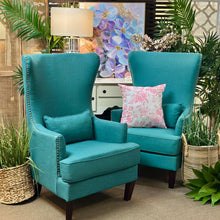 Load image into Gallery viewer, Teal Wingback Chair
