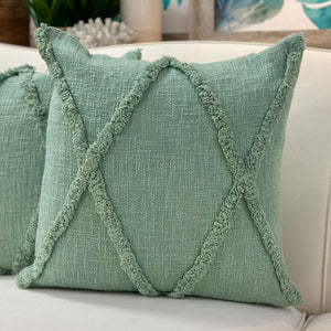 Green Tufted Pillow