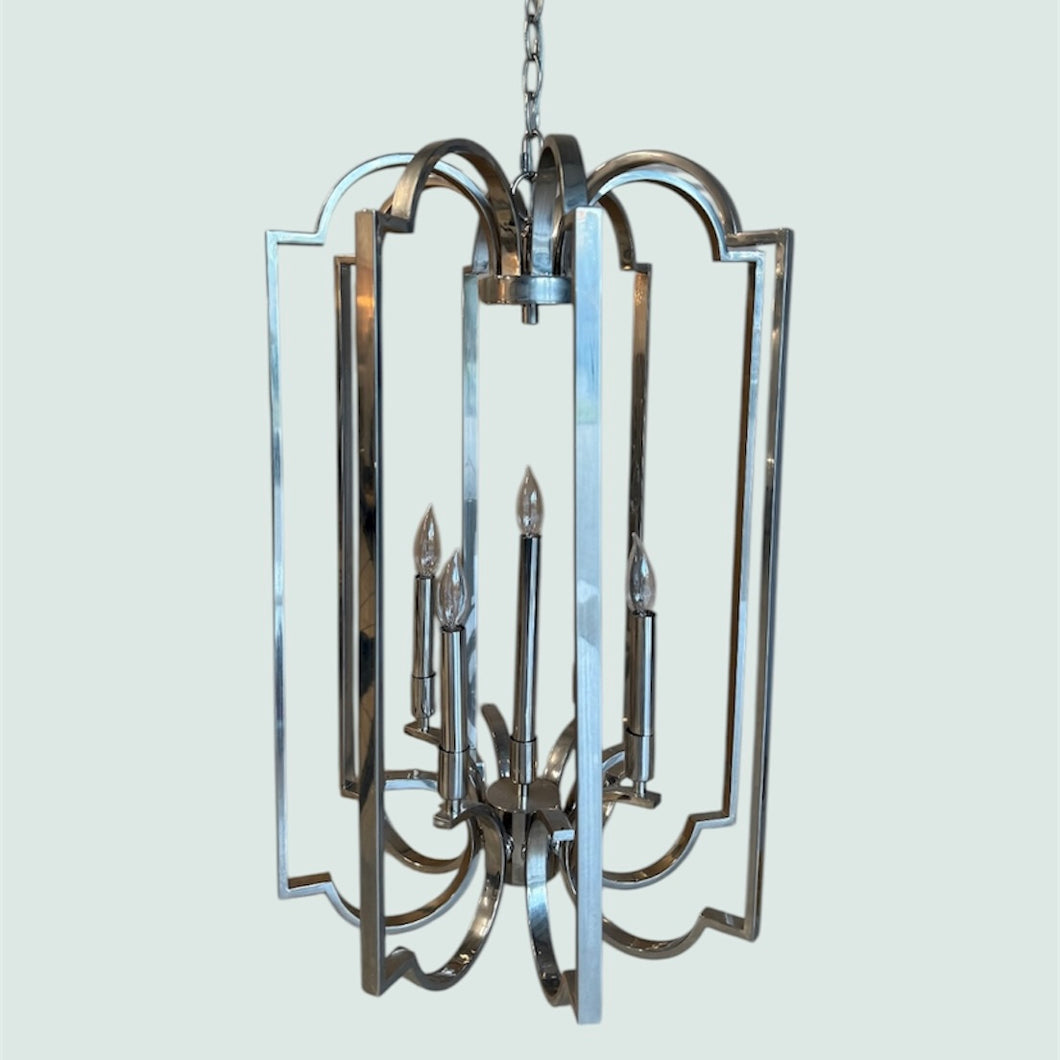 Polished Nickel 5-Light Chandelier