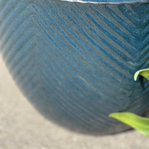 MED Blue Textured Clay Pot