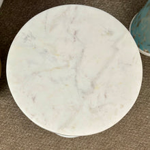 Load image into Gallery viewer, Blue Glass/Marble Drink Table
