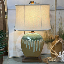 Load image into Gallery viewer, Green/Brown Glazed Lamp
