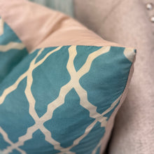 Load image into Gallery viewer, Aqua Lattice Down Pillow
