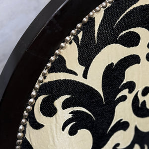 Black/Ivory Motif Arm Chair