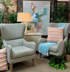 Grey Wingback Chair