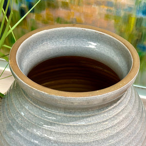 Grey Ceramic Crackle Pot