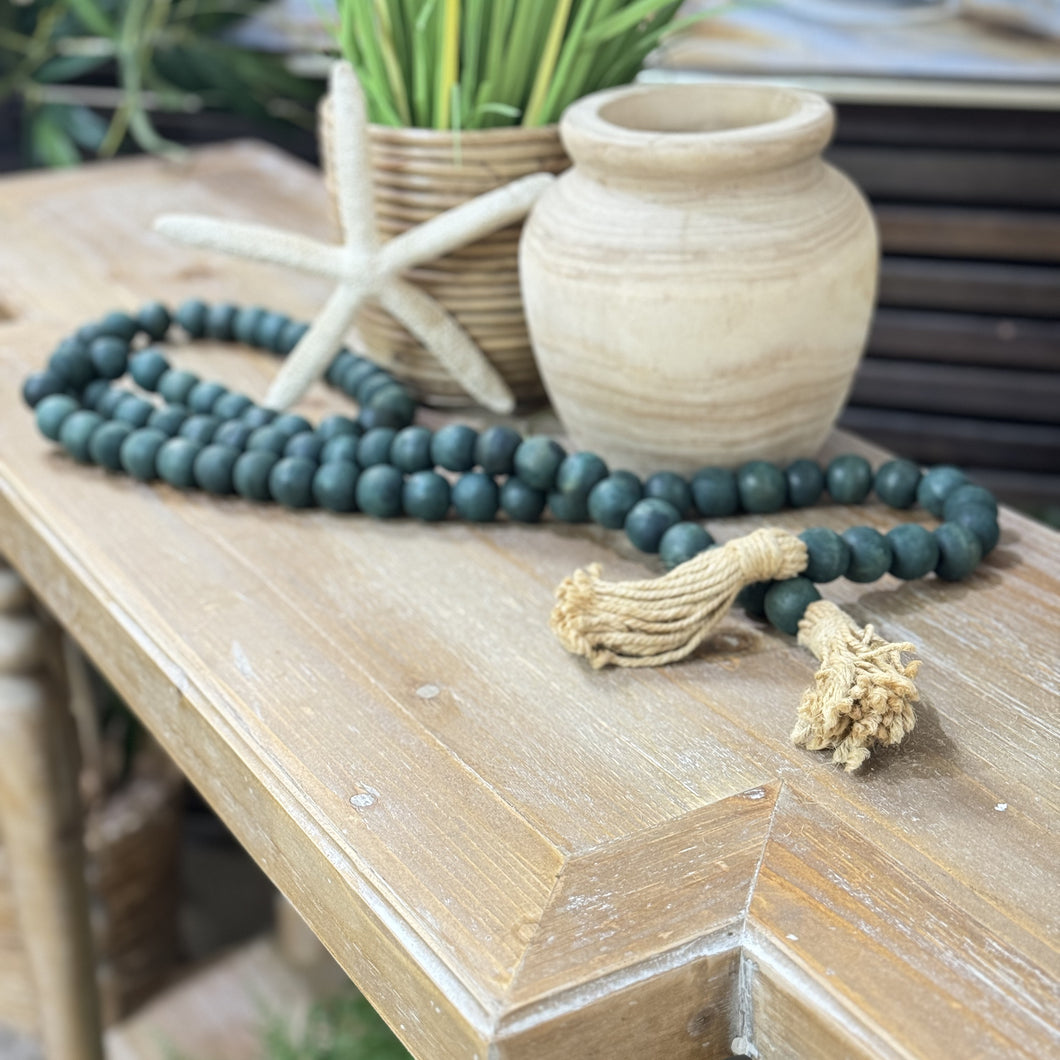 Teal Wood Bead Garland