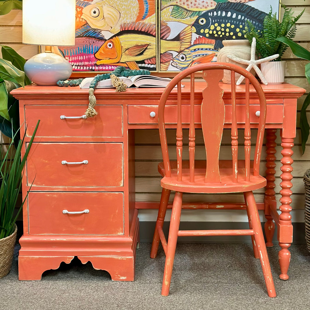 Salmon Desk W/Chair