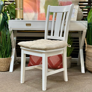 White Desk Chair W/Cushion