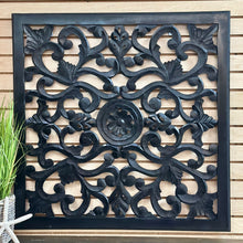 Load image into Gallery viewer, Wooden Black Floral Art
