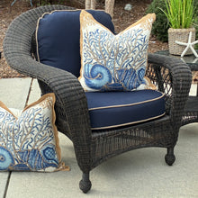 Load image into Gallery viewer, Wicker Navy Chair &amp; Otto
